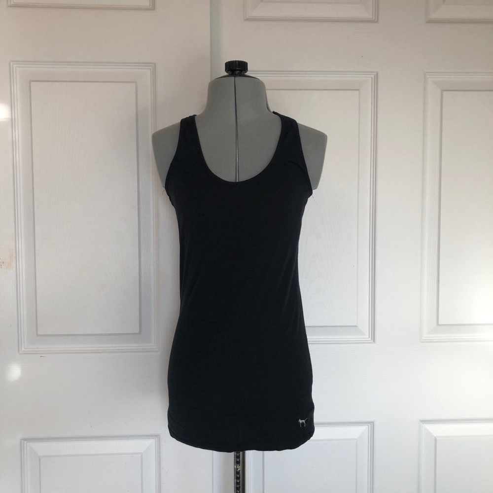 Pink Black Workout Athletic Racerback Tank | XS